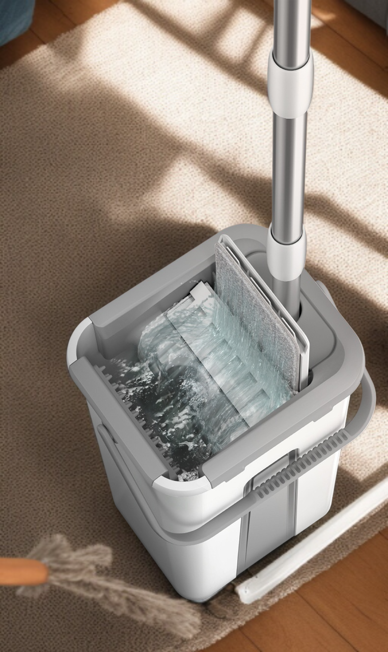 家庭用ハンドフリーフラットモップ全体画像