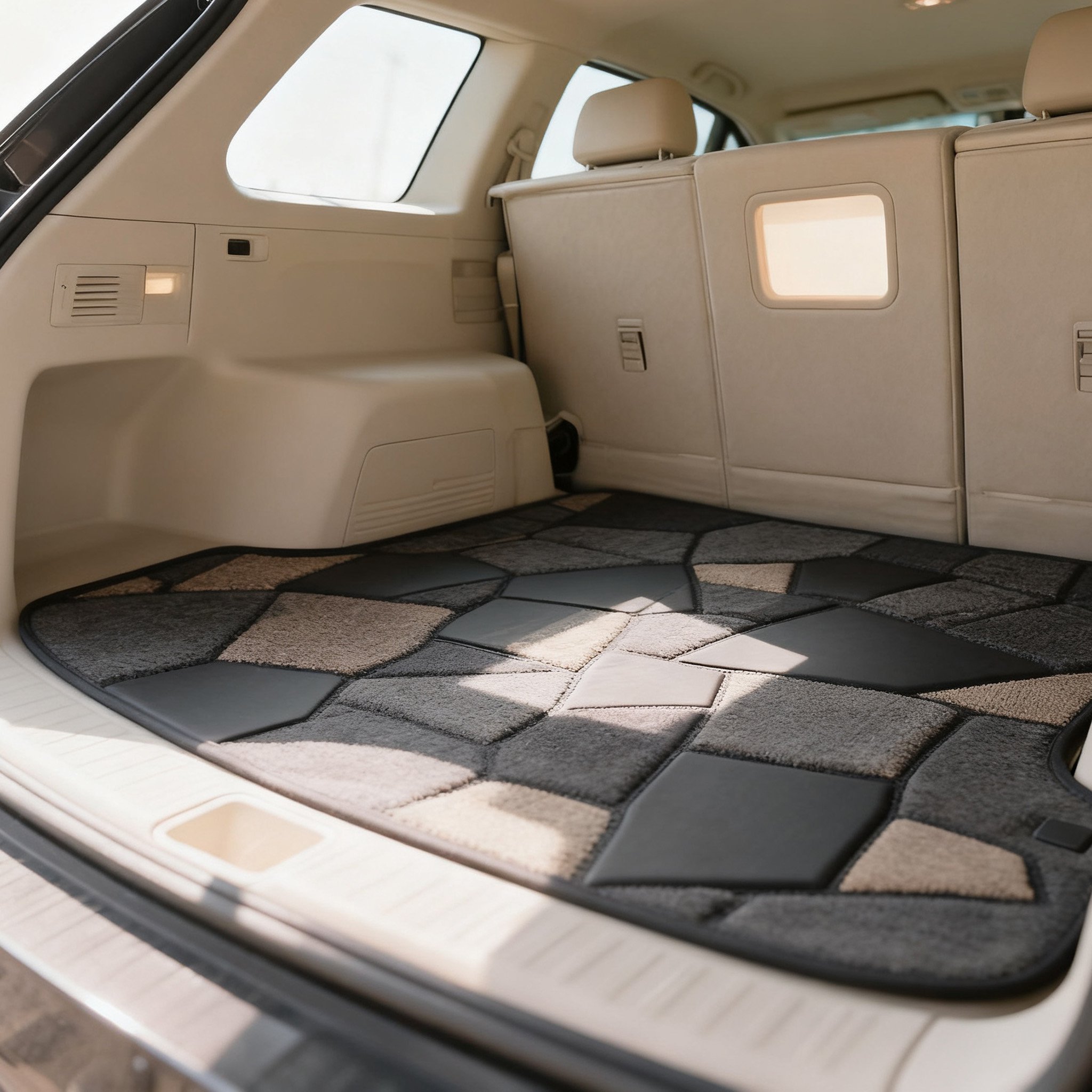 布製パッチワークカーラゲッジマット全体写真