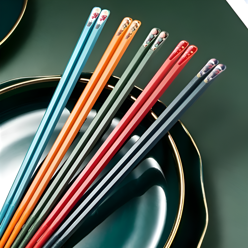 Anti-slip alloy chopsticks