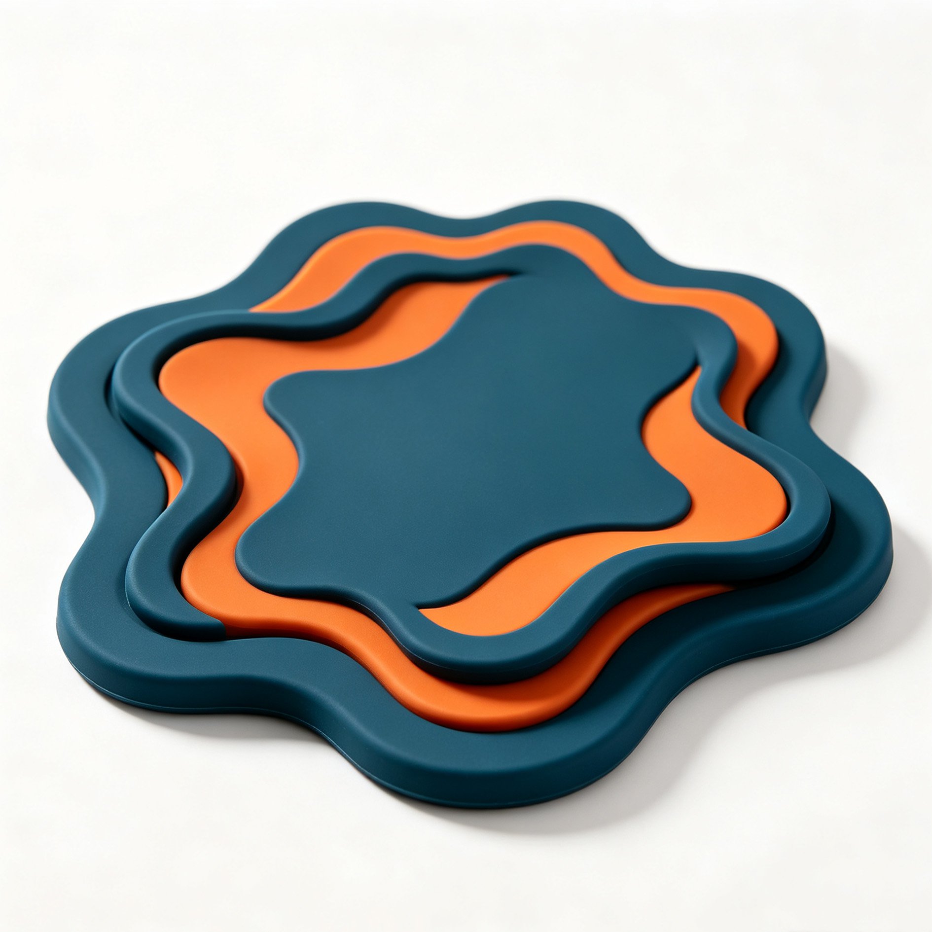 Wavy stacked silicone pot holder