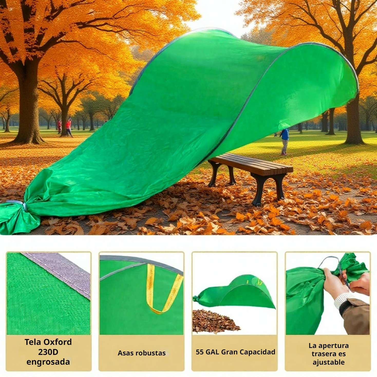 Bolsa de Jardín Plegable y Reutilizable para Hojas - Cesta Pop-up para Recoger Hojas