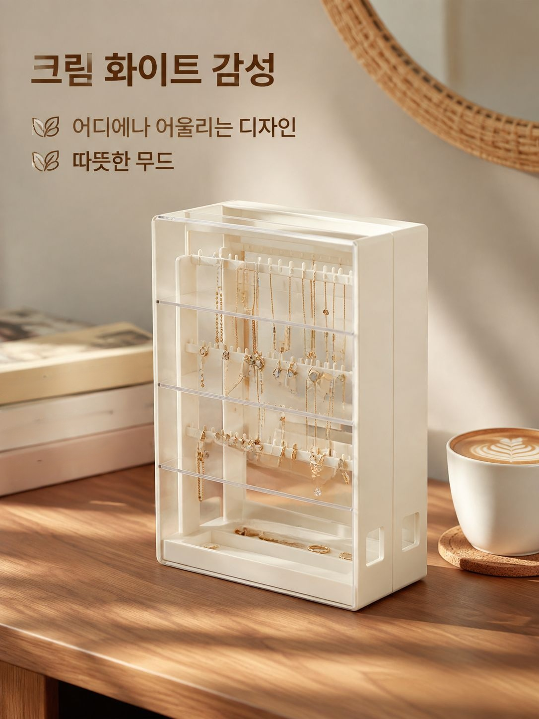 화장품 진열대의 넉넉한 수납 공간