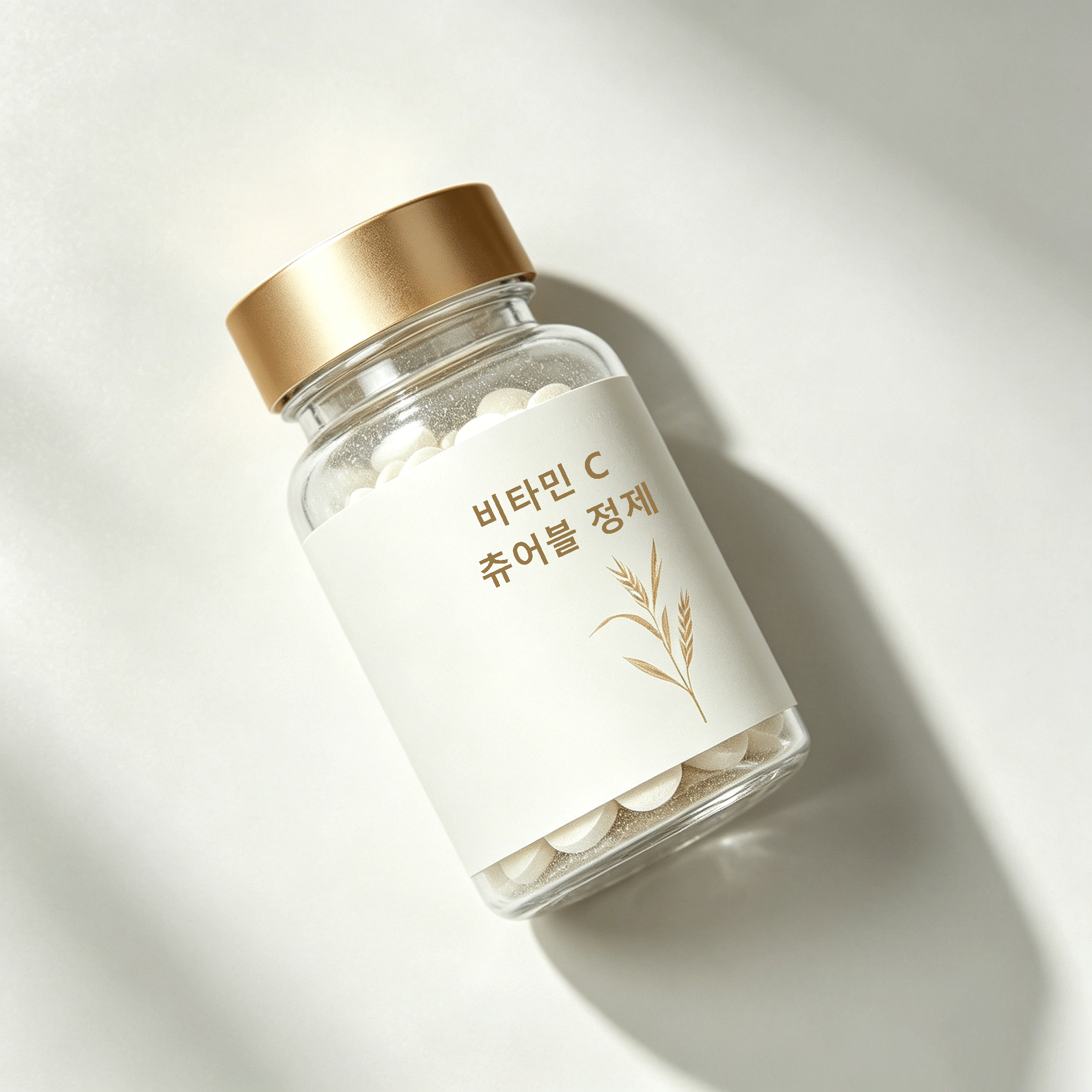씹어먹는 비타민C 정제 클로즈업