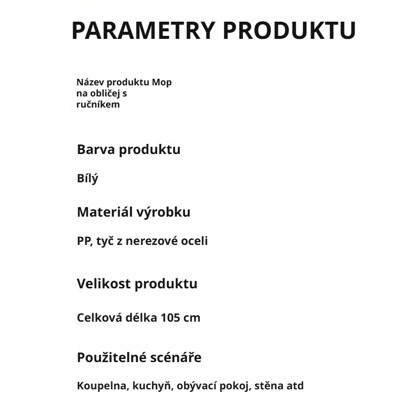 Plochý mop vhodný pro všechny typy podlah
