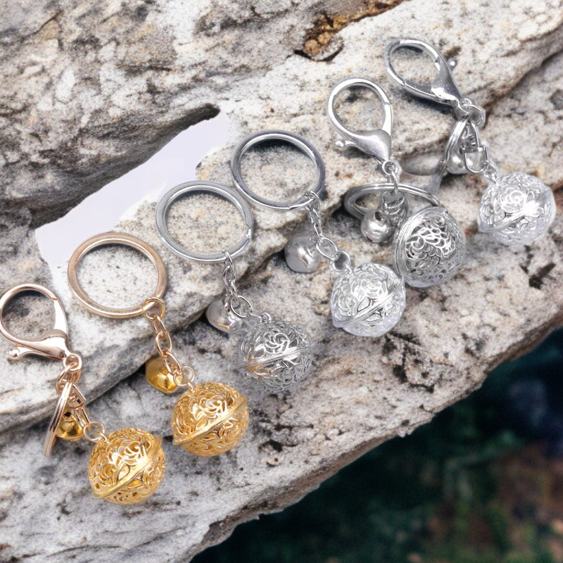 金屬鑰匙圈鏤空鈴鐺掛件