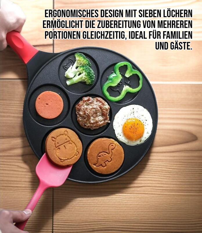 Gesunde Frühstückspfanne mit sieben Formen