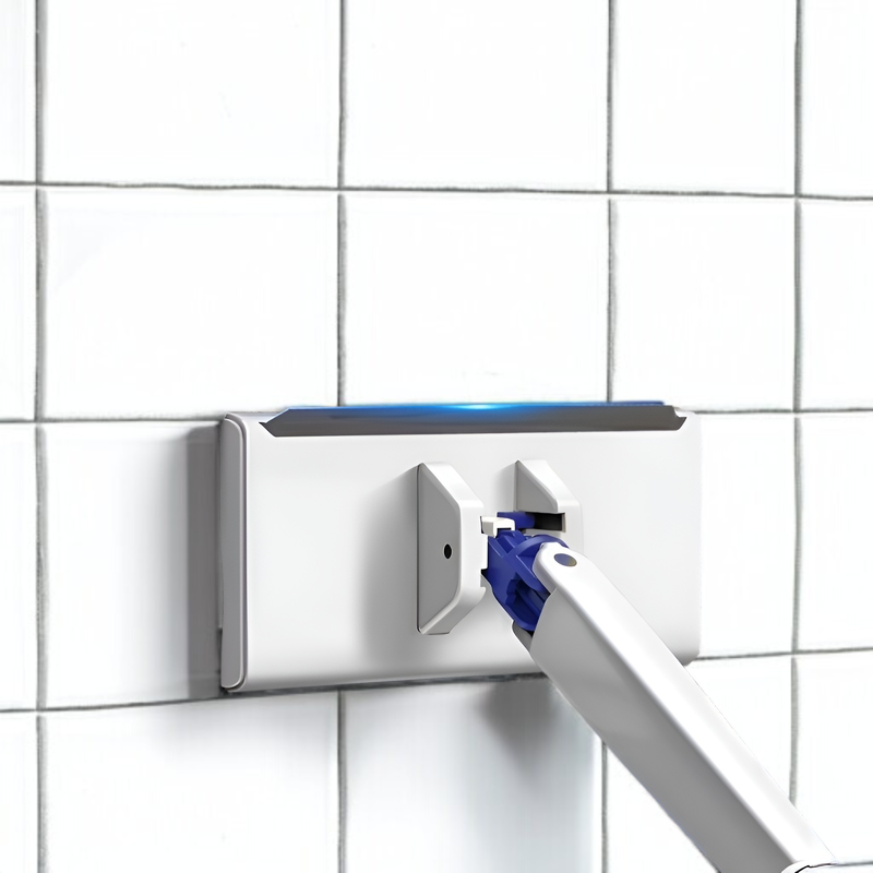 フロアワイパー 本体 1秒で着脱 ワンタッチモップ 2in1水切りワイパー 乾湿両用モップ 拭き掃除 雑巾ワイパー ベランダ 玄関 床 窓 フロア フローリング 掃除道具 使い捨てドライシート付き