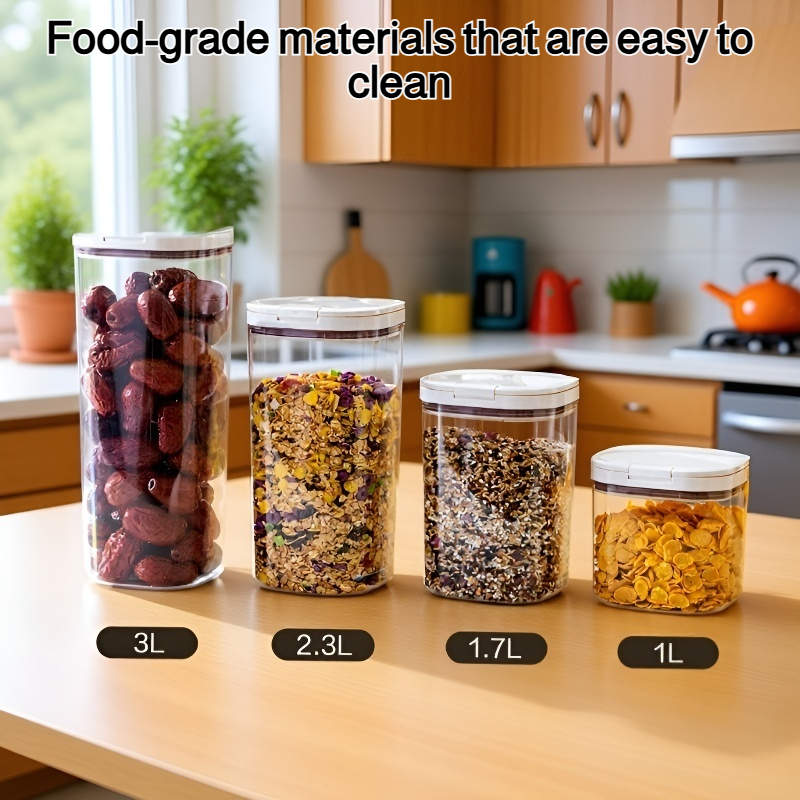 Transparent food container for pantry organization