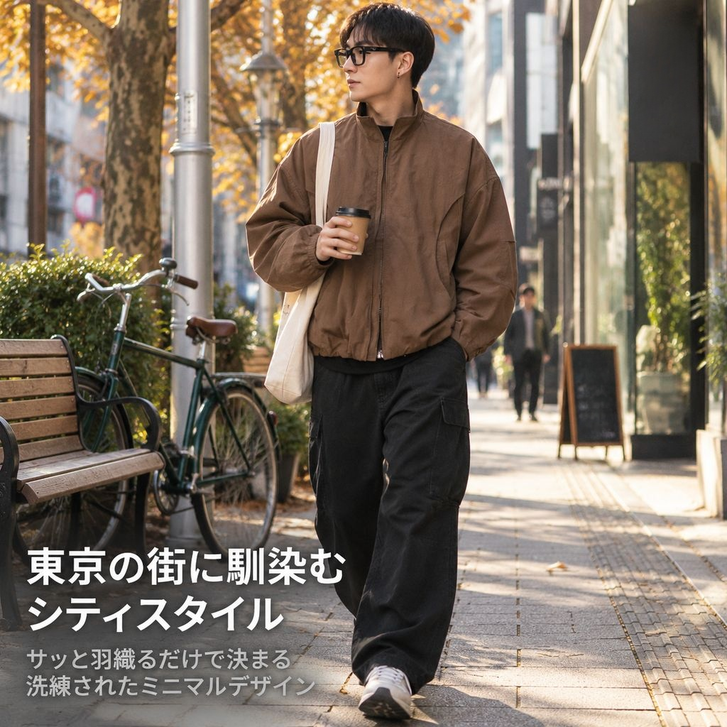 メンズライトスタンドネックカジュアルアウター