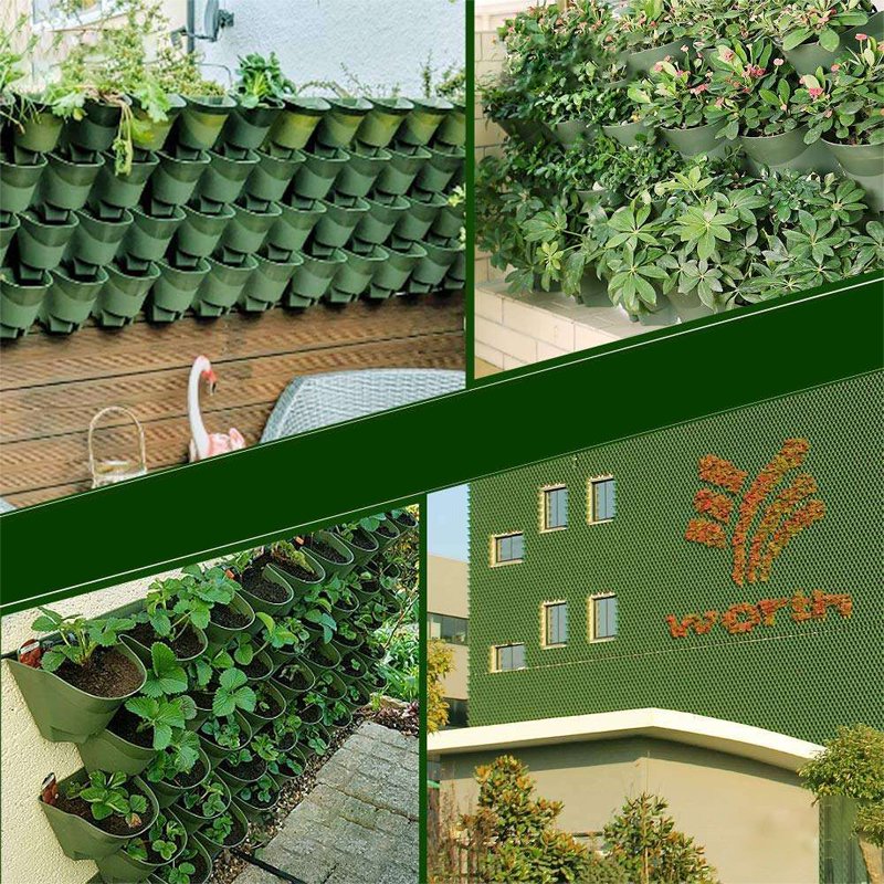 垂直壁面に点滴灌漑付き自動灌漑植木鉢ホルダー