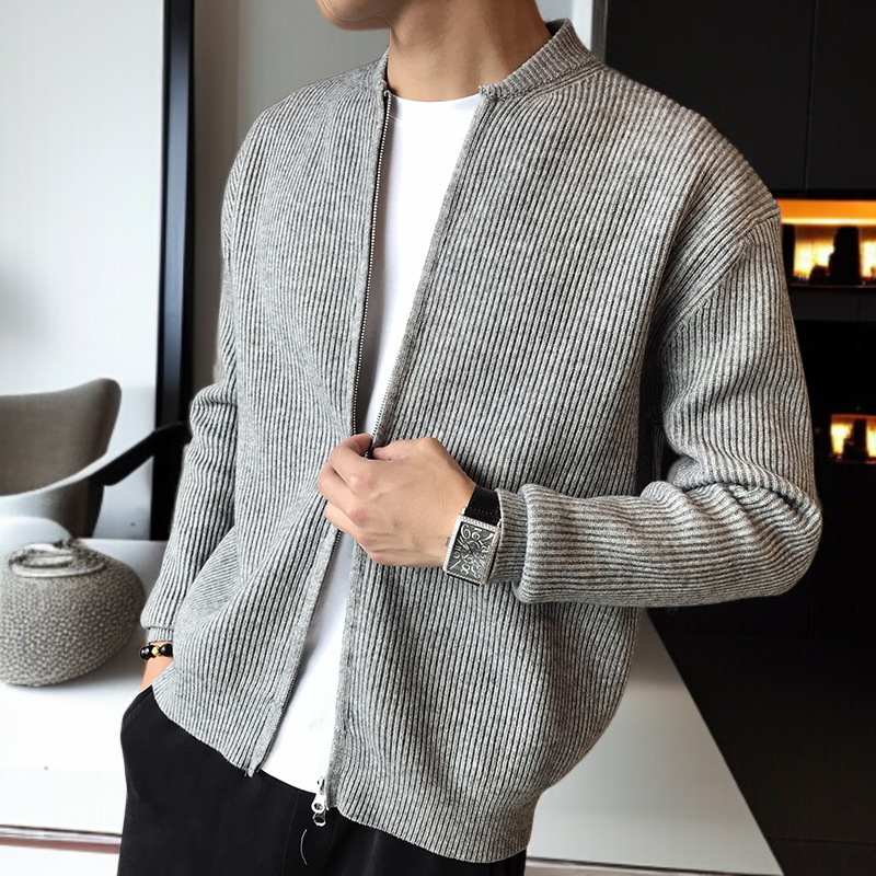 メンズ Vネック カーディガン 厚手 セーター ジャケット ニット トップス ハンサム 厚手 セーター カーディガン トップス