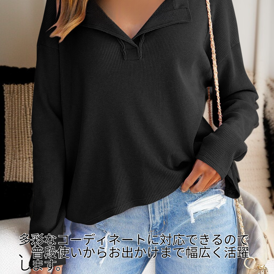 女性用チェック柄フード付き長袖トップス