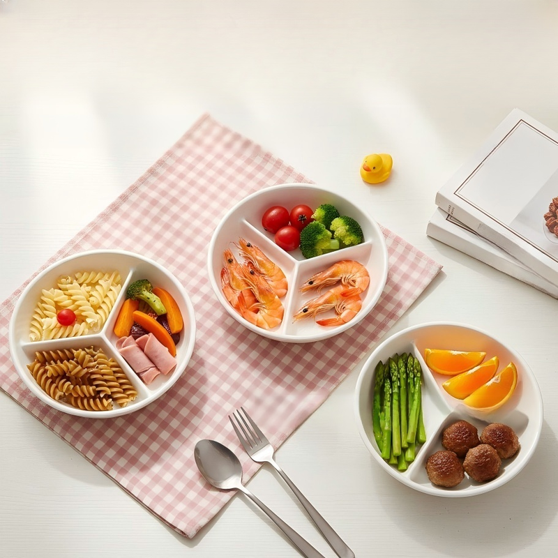 도자기 도자기 3분 칸 찜판 한솥 찜