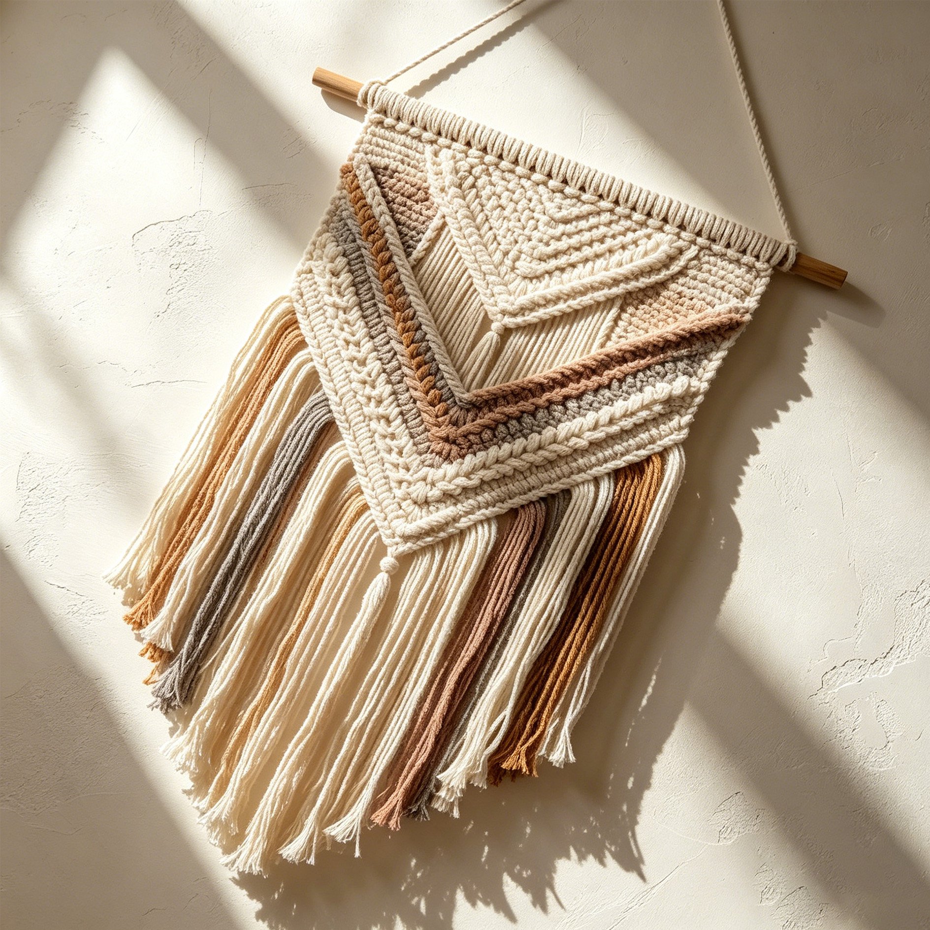 Detailansicht des Boho Stil Wandteppichs
