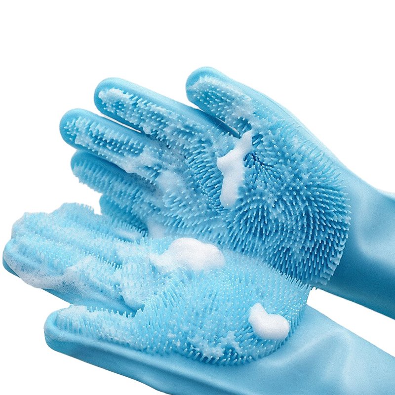 ถุงมืออาบน้ำซิลิโคนมหัศจรรย์สำหรับสัตว์เลี้ยง