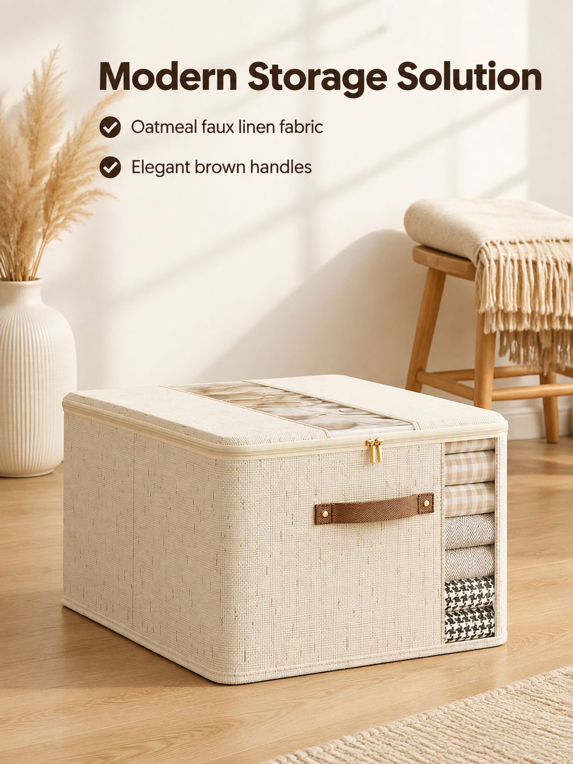 Double-window storage zipper box