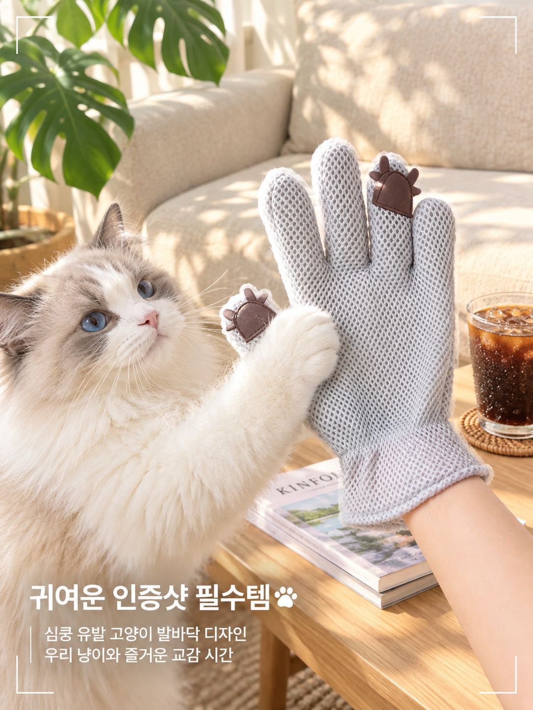 고양이 펫팅 장갑
