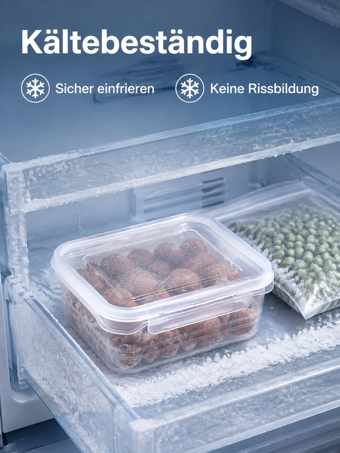 Lebensmittelechte PP Frischhaltebox, Aufbewahrungsbox für Kühlschrank und Küche