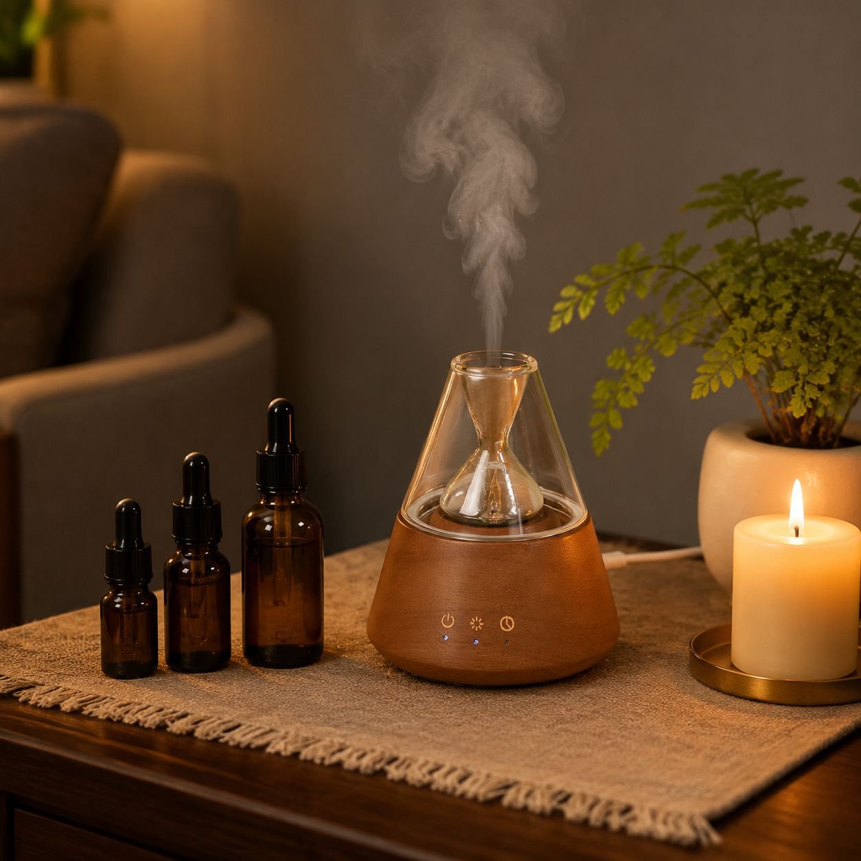 Bedroom Cooling Mist Diffuser emitting cool mist