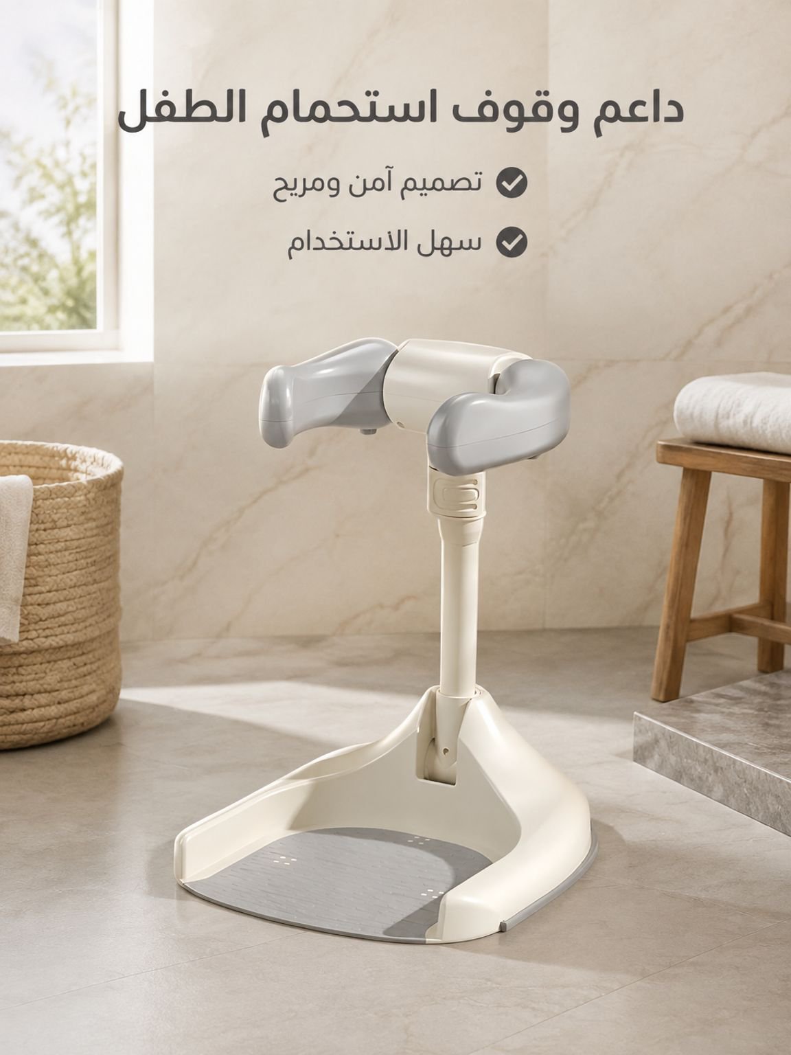 دعامة الاستحمام للطفل لمساعدة الطفل على الوقوف أثناء الاستحمام