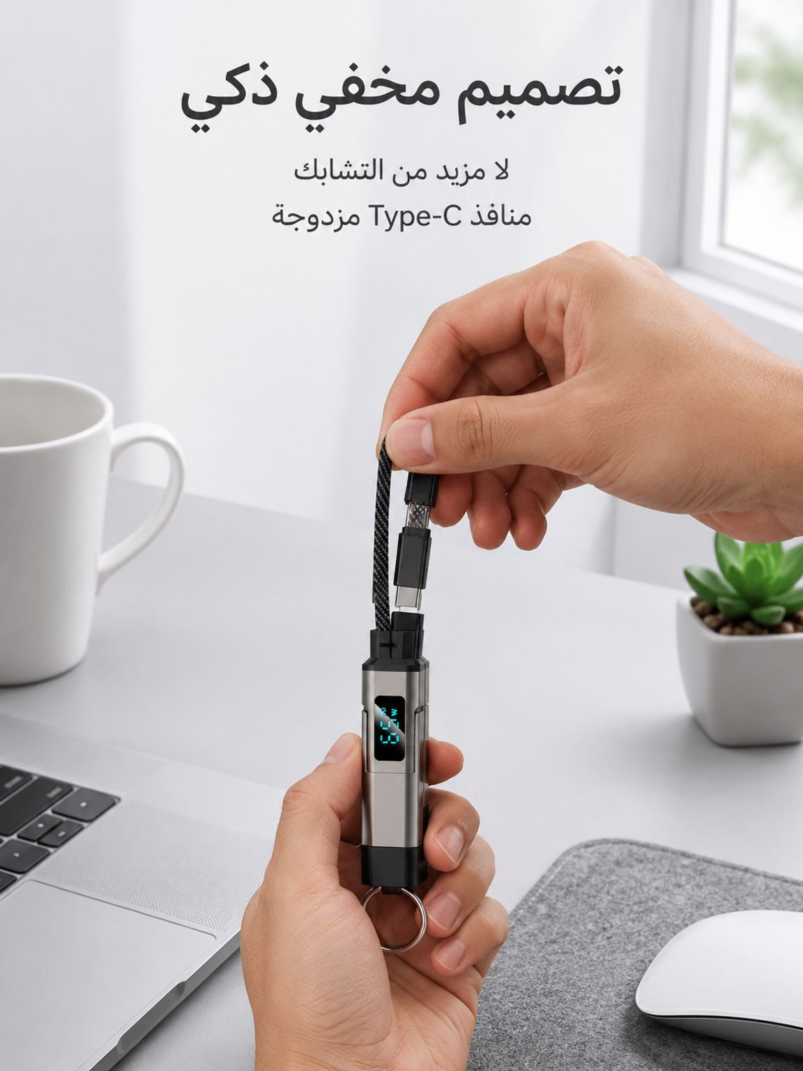 كابل شحن سريع محمول ومتين بقدرة 65W