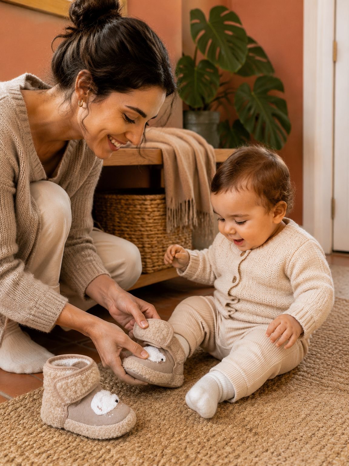 Botitas de nieve cálidas y adorables para bebés de 0 a 1 año
