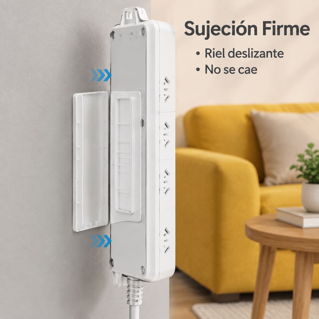 Soporte de Pared Giratorio para Regleta Multicontacto con Enrollador de Cable