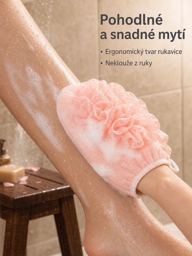Lehká a odolná mycí žínka s houbou