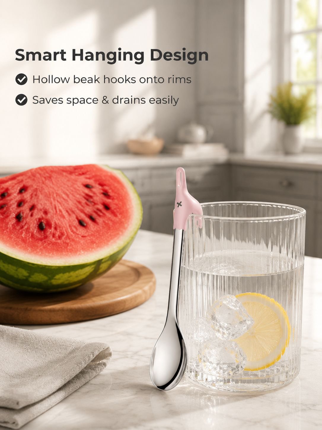 Stainless Steel Cartoon Duck Watermelon Spoon Multifunctional Stylish Tableware