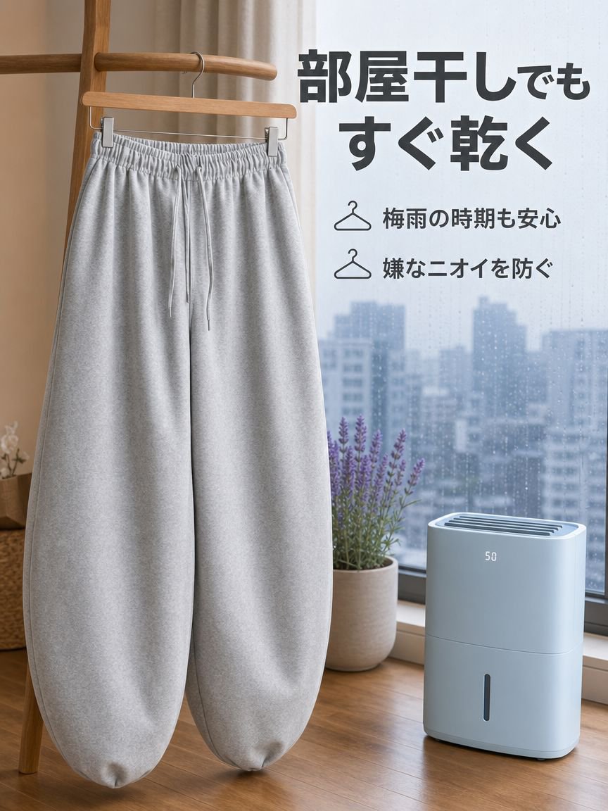 快適な履き心地のカーブドデザインスウェットパンツ