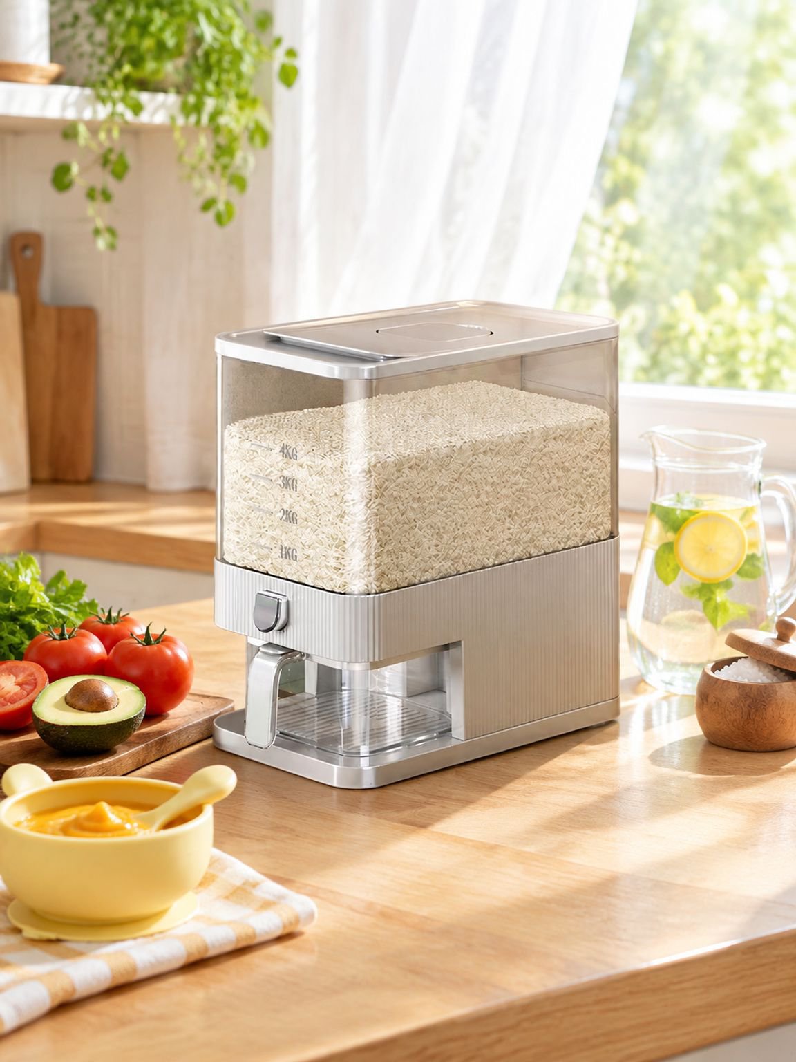 Contenedor Hermético para Arroz y Granos Grado Alimenticio