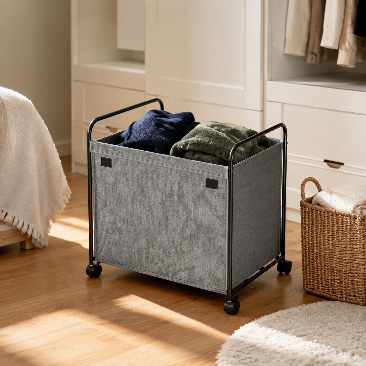 Spacious portable laundry bin for home use
