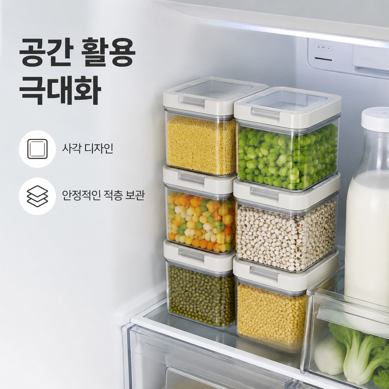 식품용 밀폐 유리 저장 용기