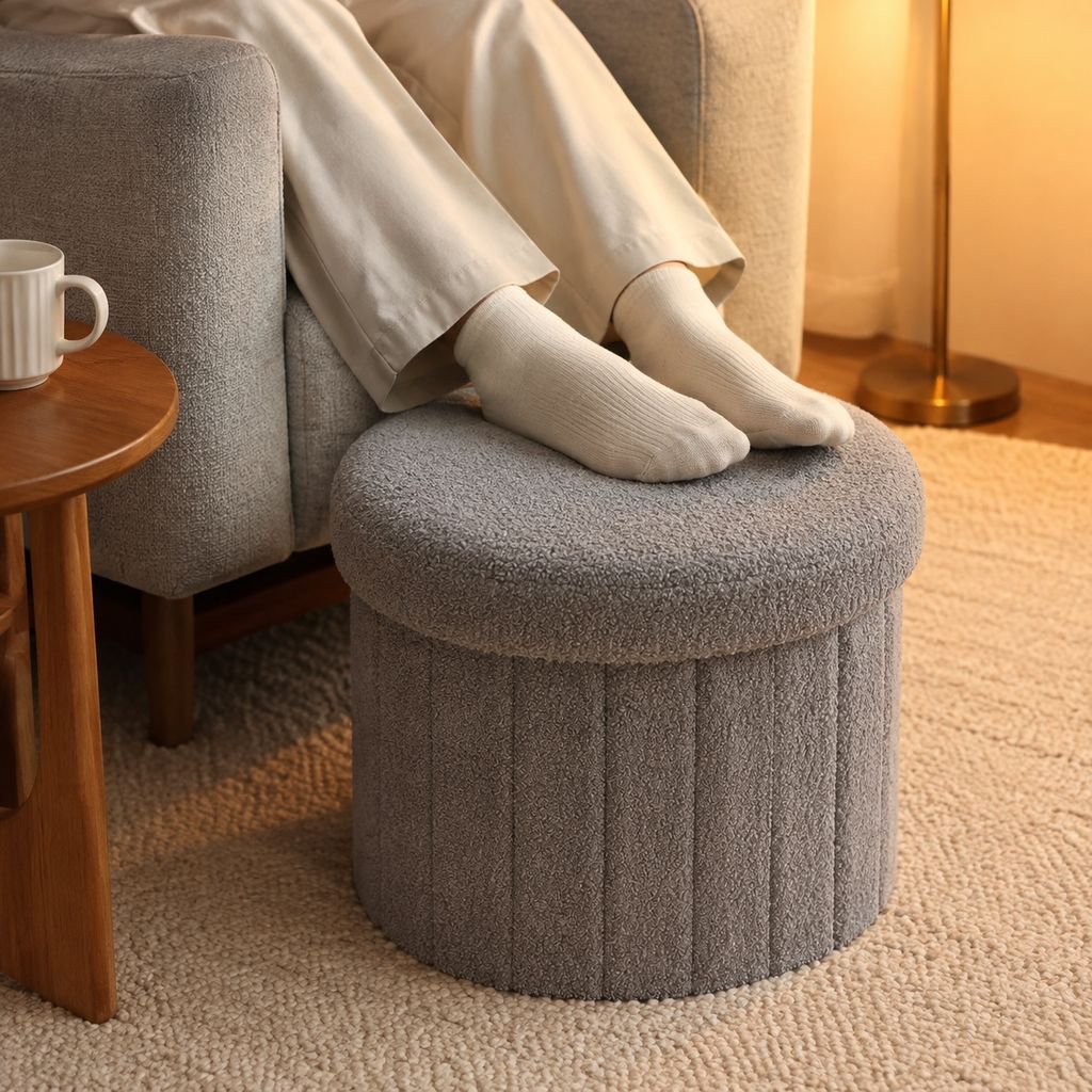 Taburete multiusos con espacio de almacenamiento