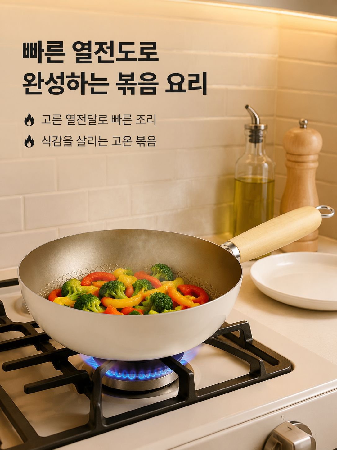 화이트 세라믹 노스틱 프라이팬