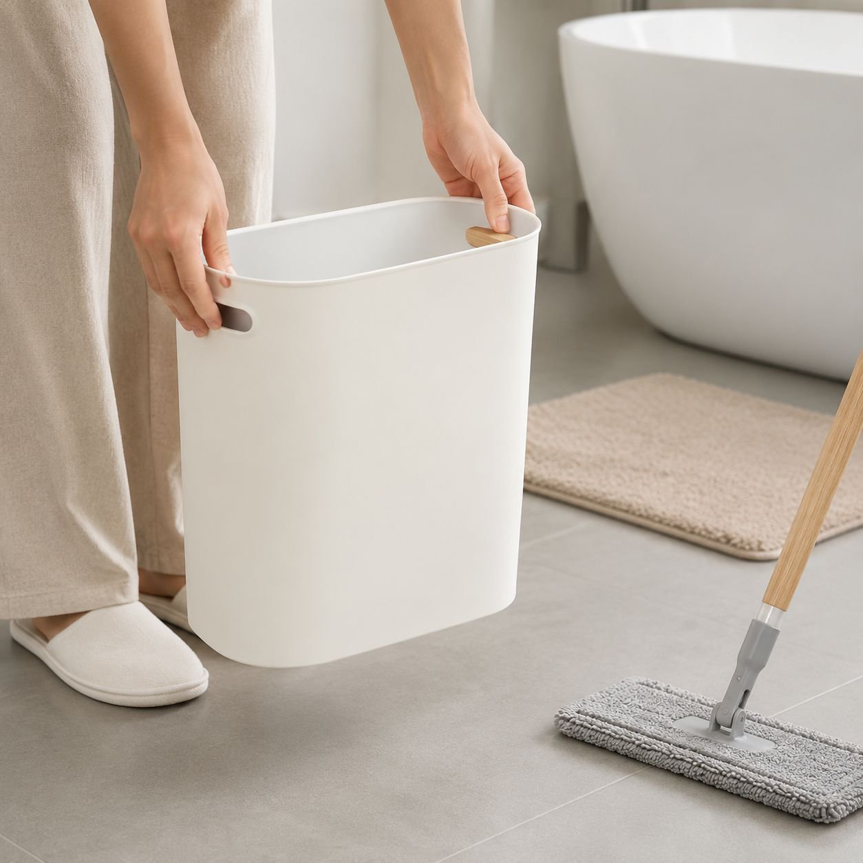 Compact garbage bin fitting tight areas