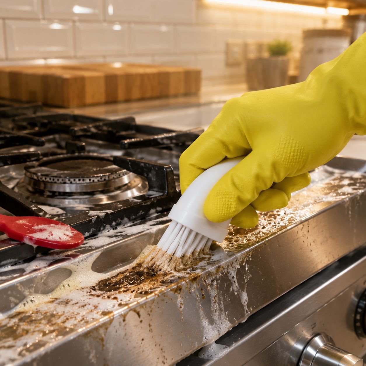 Hand scrubbing with the universal brush