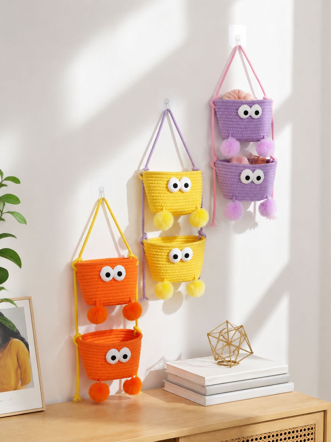 Easy to install wall hanging storage rack for rooms