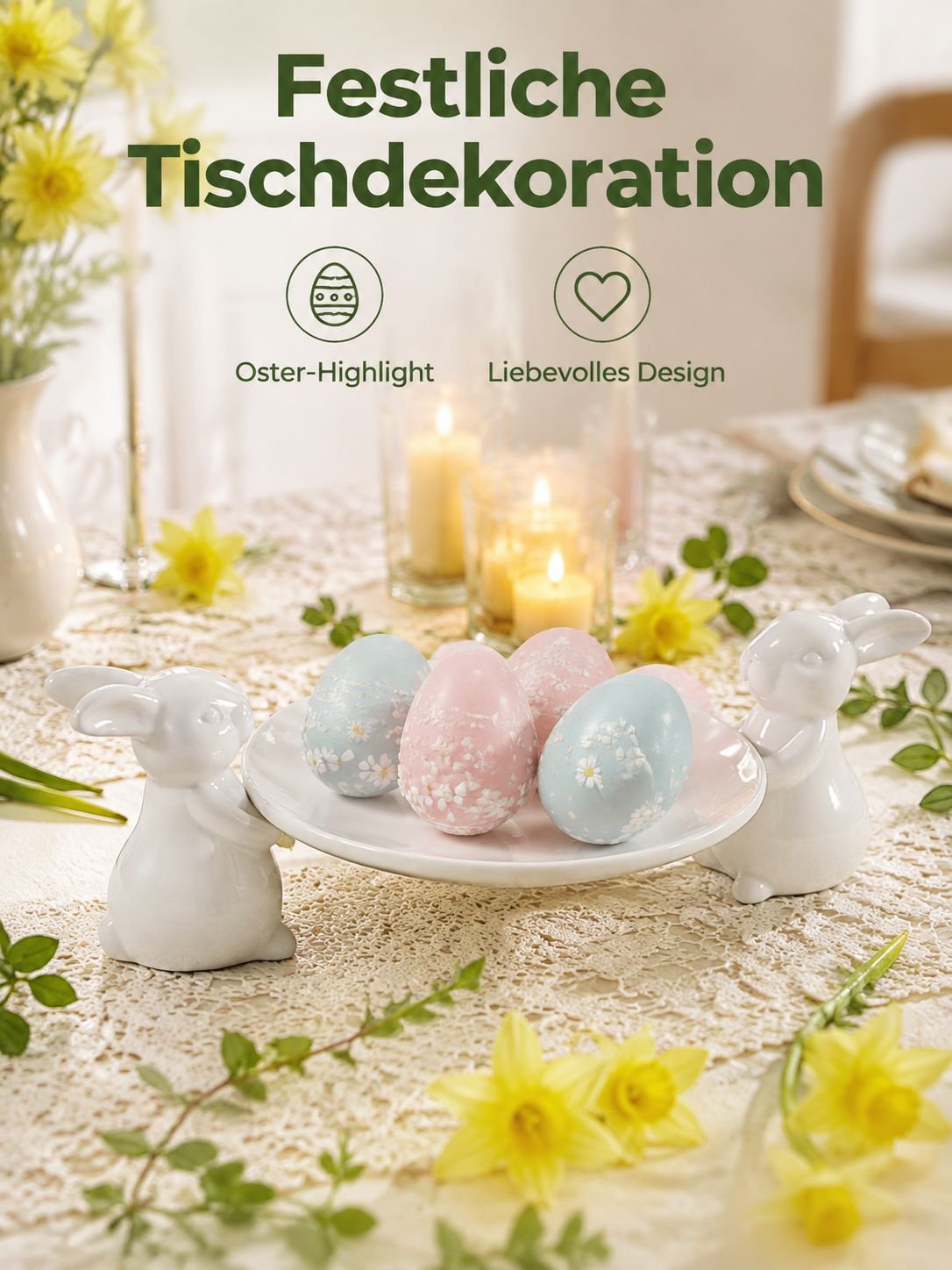 Dessertteller aus Keramik in Hasenform