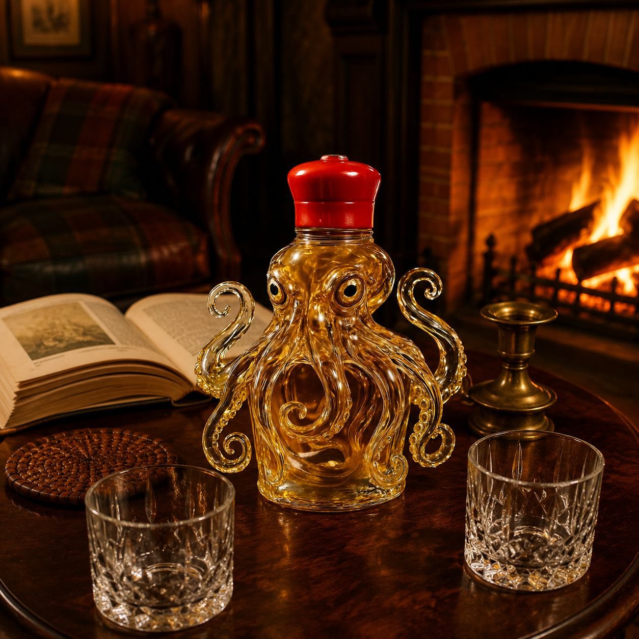 Creative Octopus Design Whiskey Bottle