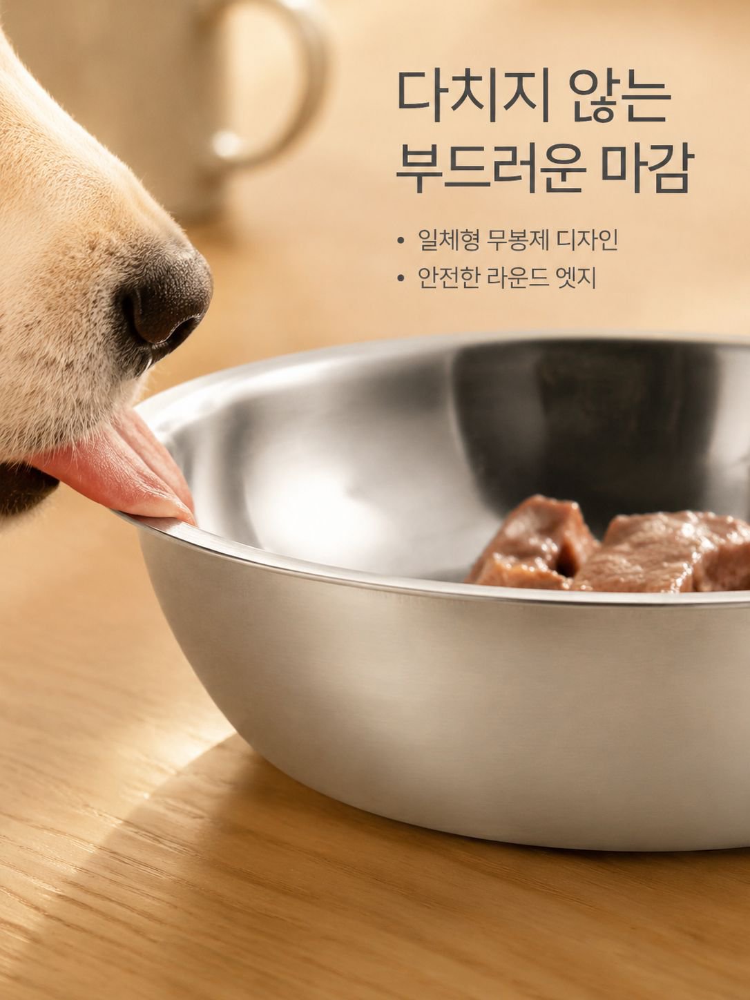 실버 스테인리스 강아지 사료 그릇