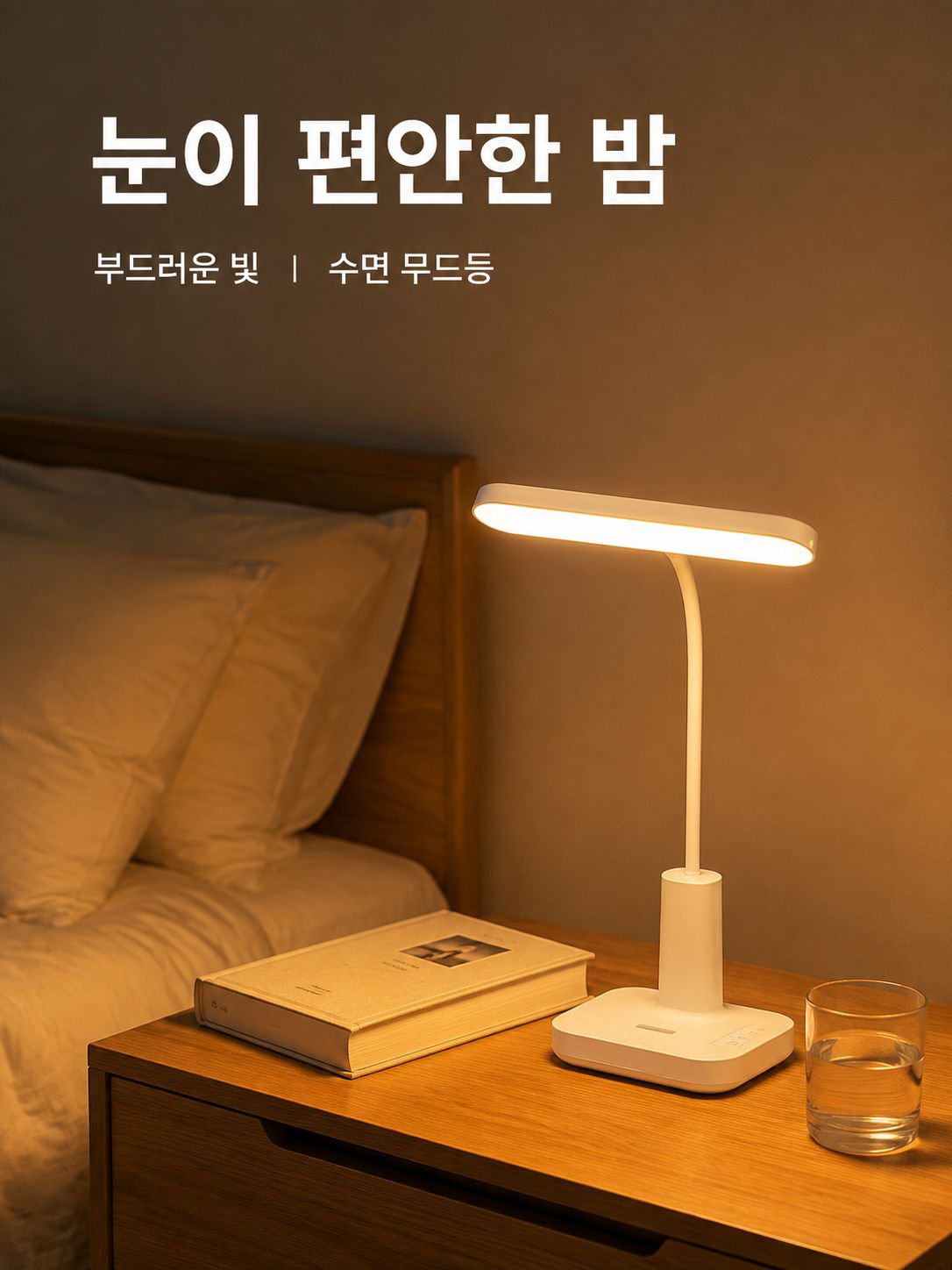 접이식 침대 옆 램프 전원 표시