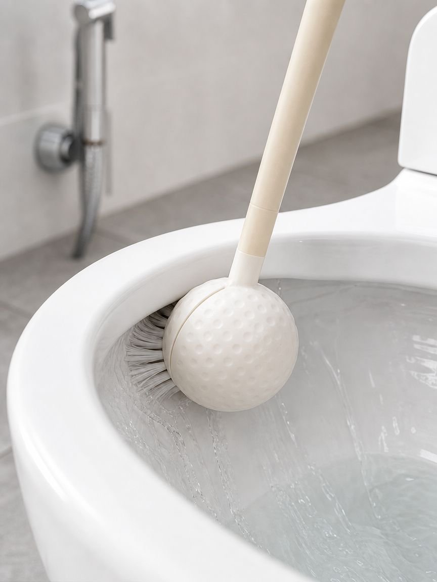 Golf Double-Sided Toilet Brush in bathroom setting