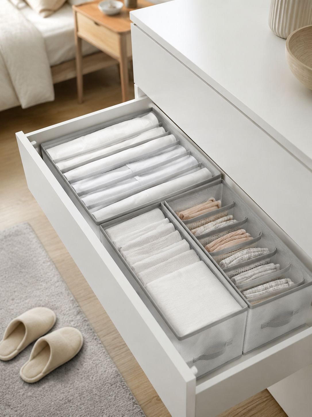 Transparent PP board washable wardrobe drawer organizer
