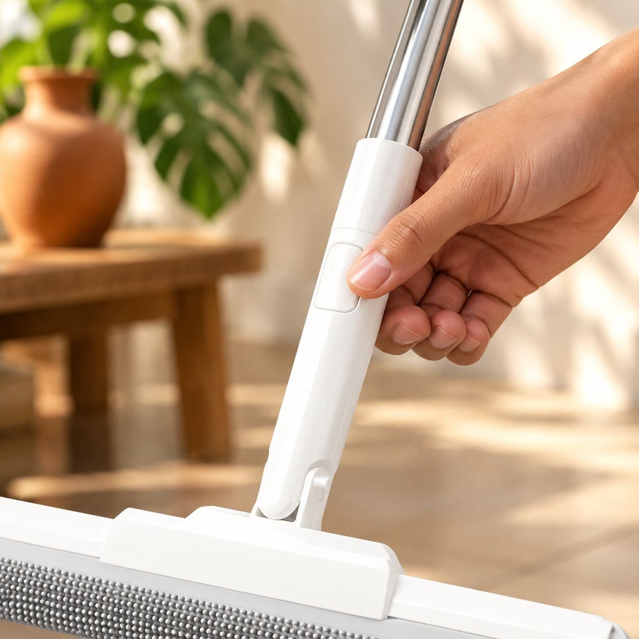 Aplicación del limpiador en mamparas de baño