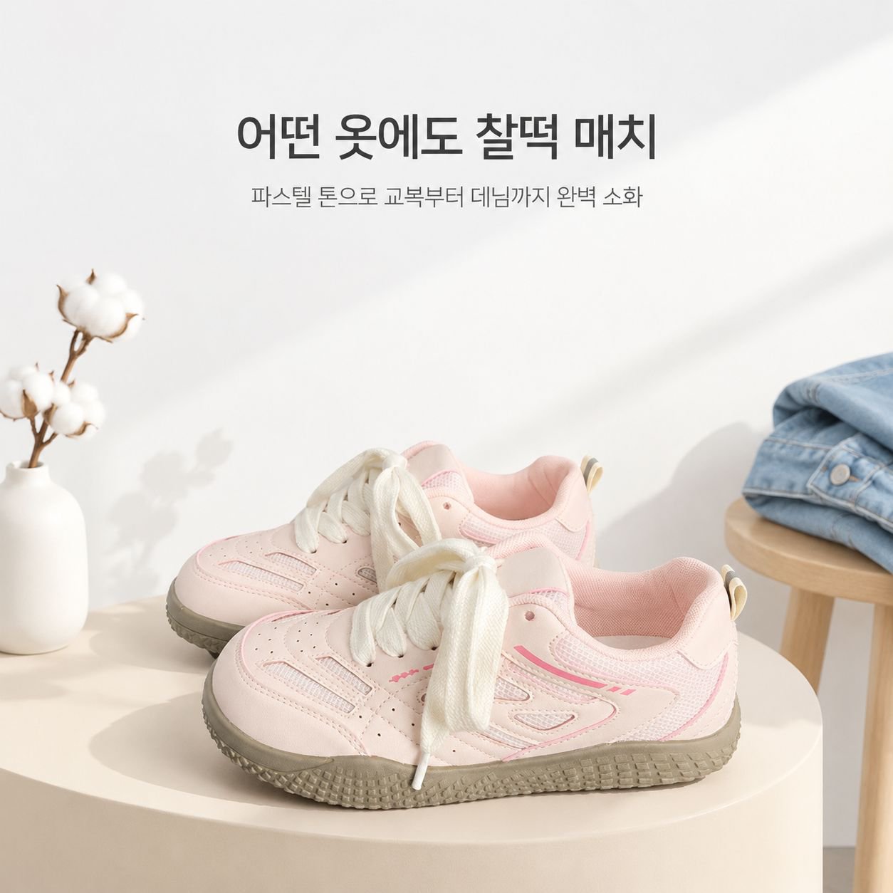 인기 두꺼운 밑창 캐주얼 운동화 학생용 통기성 만능 스니커즈