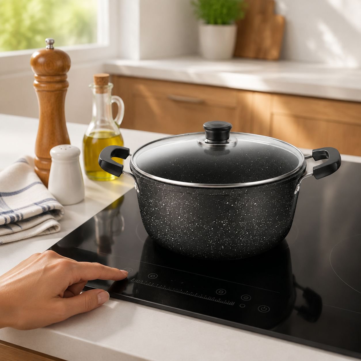 McRib double ear hot pot in modern kitchen setting
