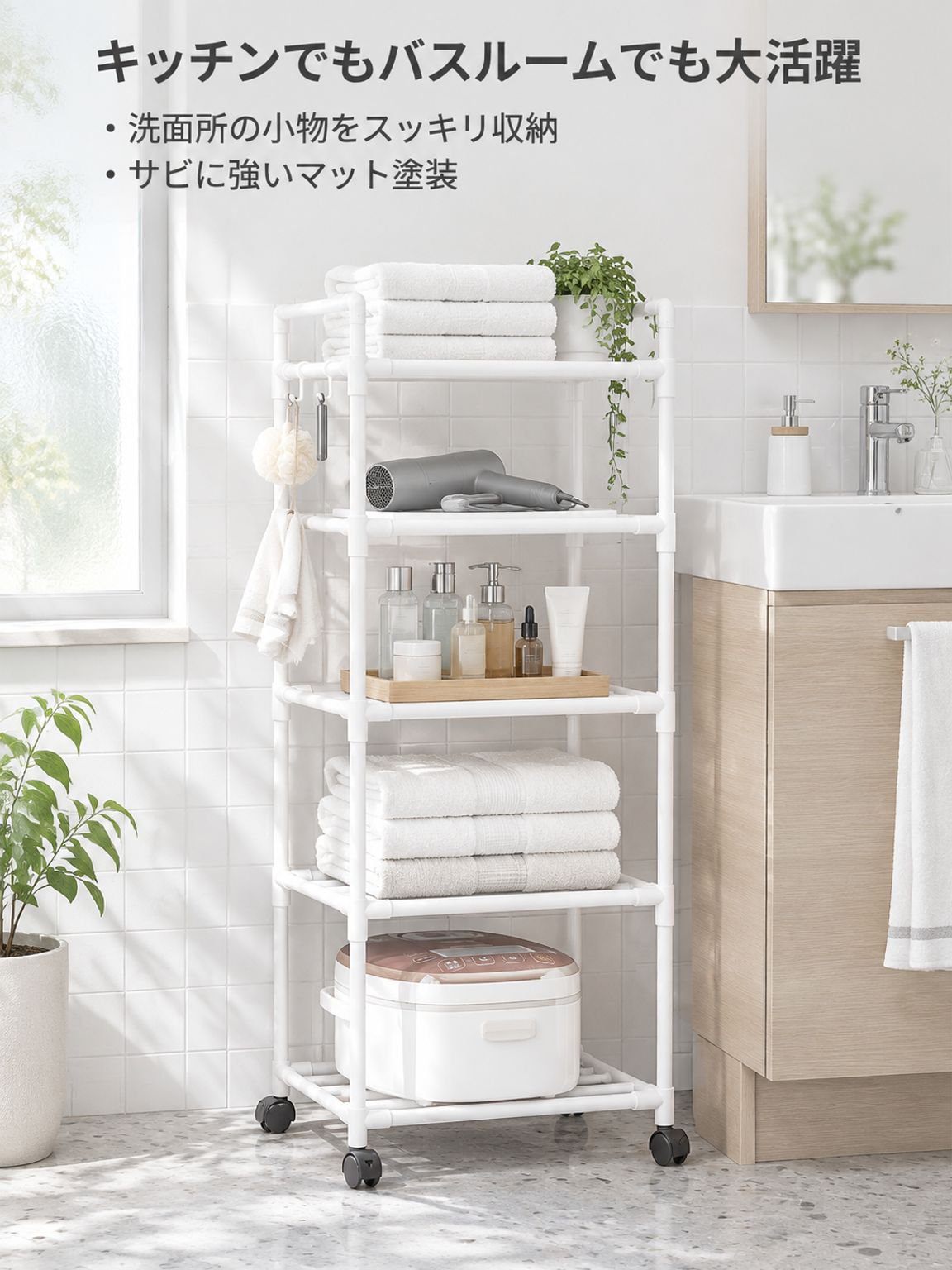 モダンなデザインでインテリアにも合う収納ラック