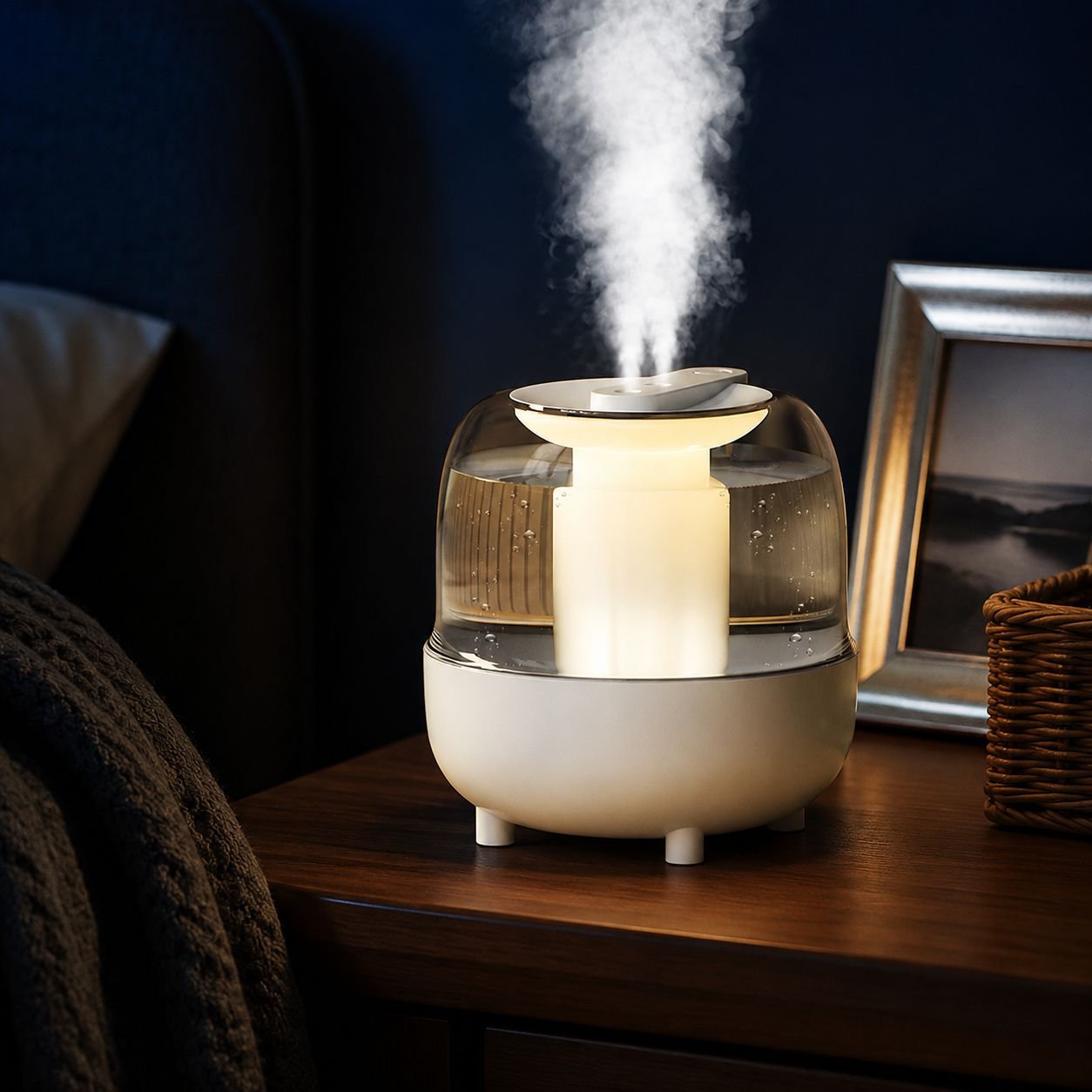 Office Quiet Dual Nozzle Humidifier with Night Light