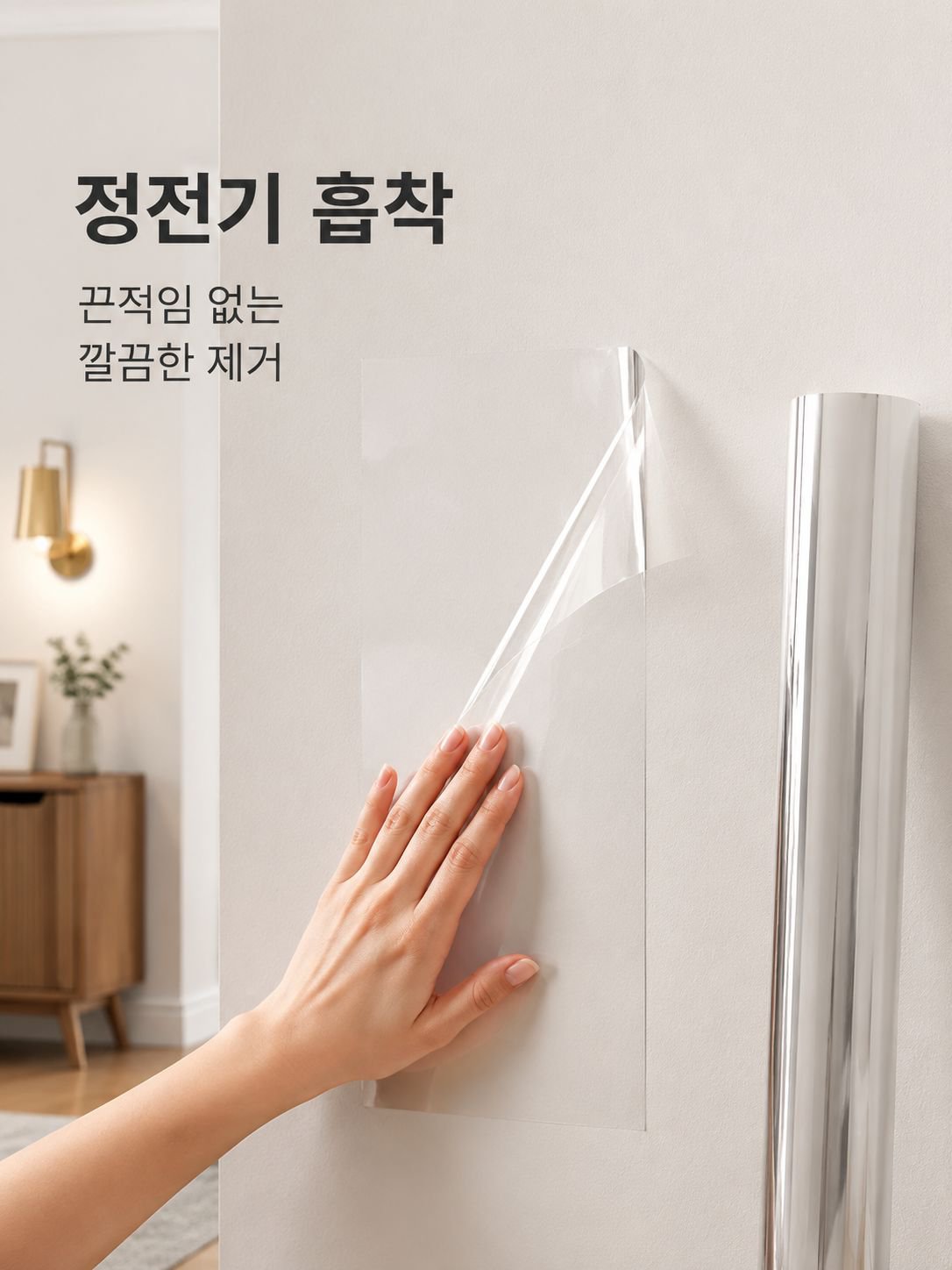 정전기 흡착 무접착 벽면 보호 필름